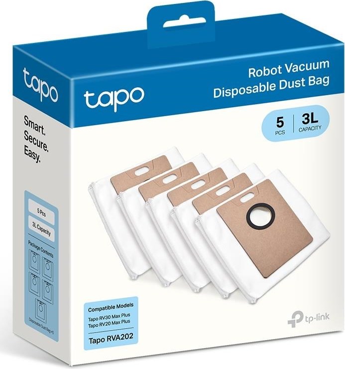 TP-Link Tapo RVA202 sada 5 náhradních prachových sáčků (5x 3L) pro Tapo RV30 Max Plus, RV20 Max Plus. RV50 Pro Omni