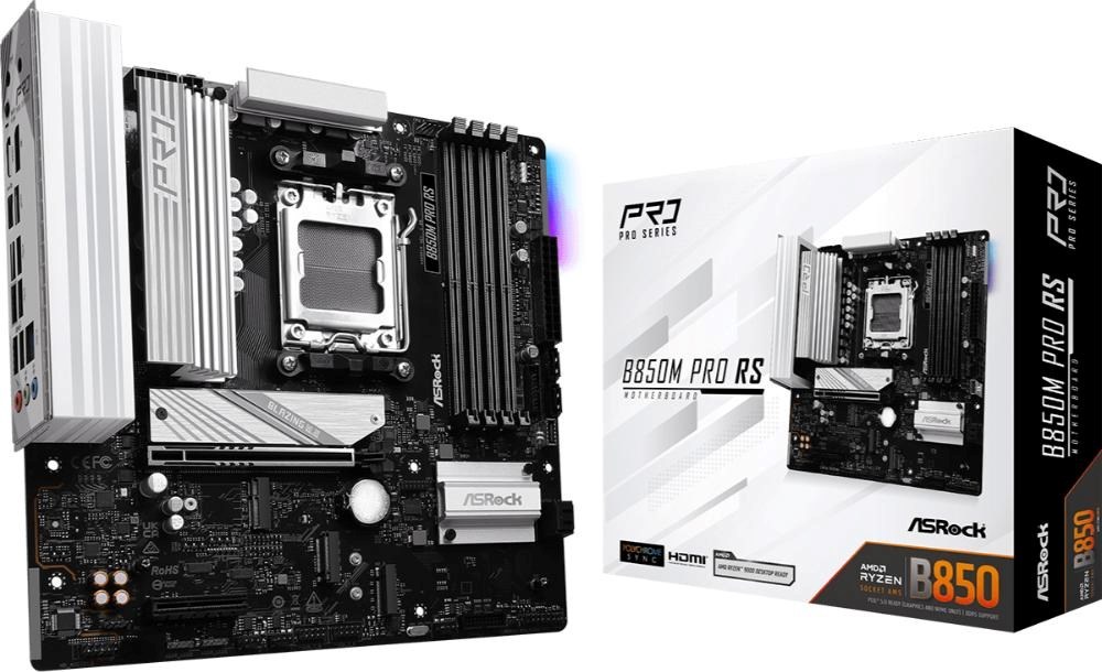 ASRock MB Sc AM5 B850M PRO RS, AMD B850, 4xDDR5, 1xDP, 1xHDMI, mATX