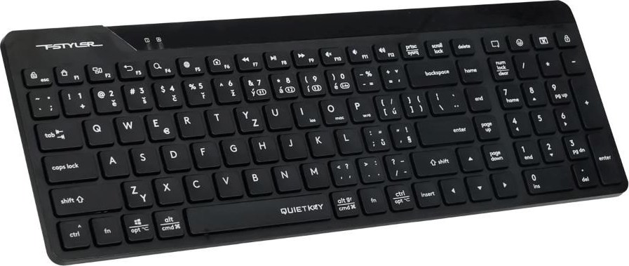 A4tech FStyler FBK23 AS, bezdrátová Dual mode Bluetooth+2,4G klávesnice, CZ, černá