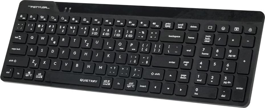 A4tech FStyler FBK23 AS, bezdrátová Dual mode Bluetooth+2,4G klávesnice, CZ, černá