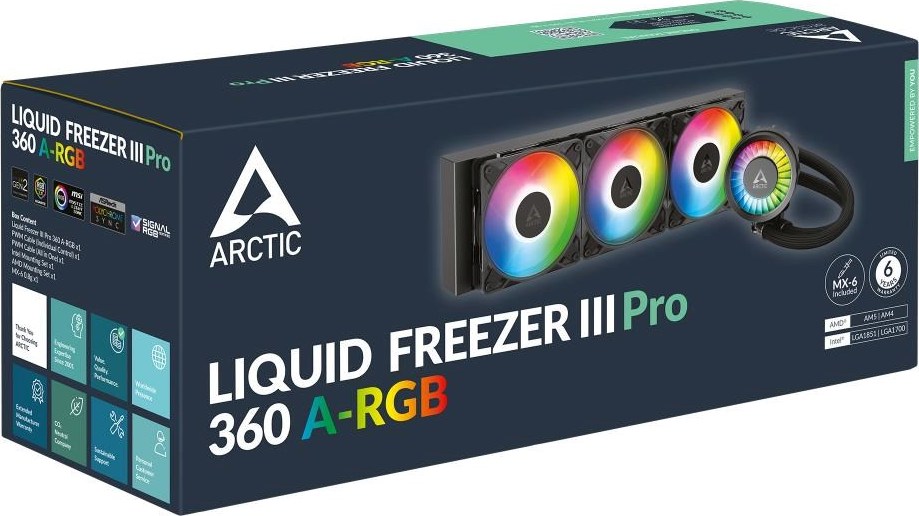 Arctic Cooling ARCTIC Vodní chladič Liquid Freezer III 360 Pro ARGB, 3x120mm, AM5, LGA1851, černá