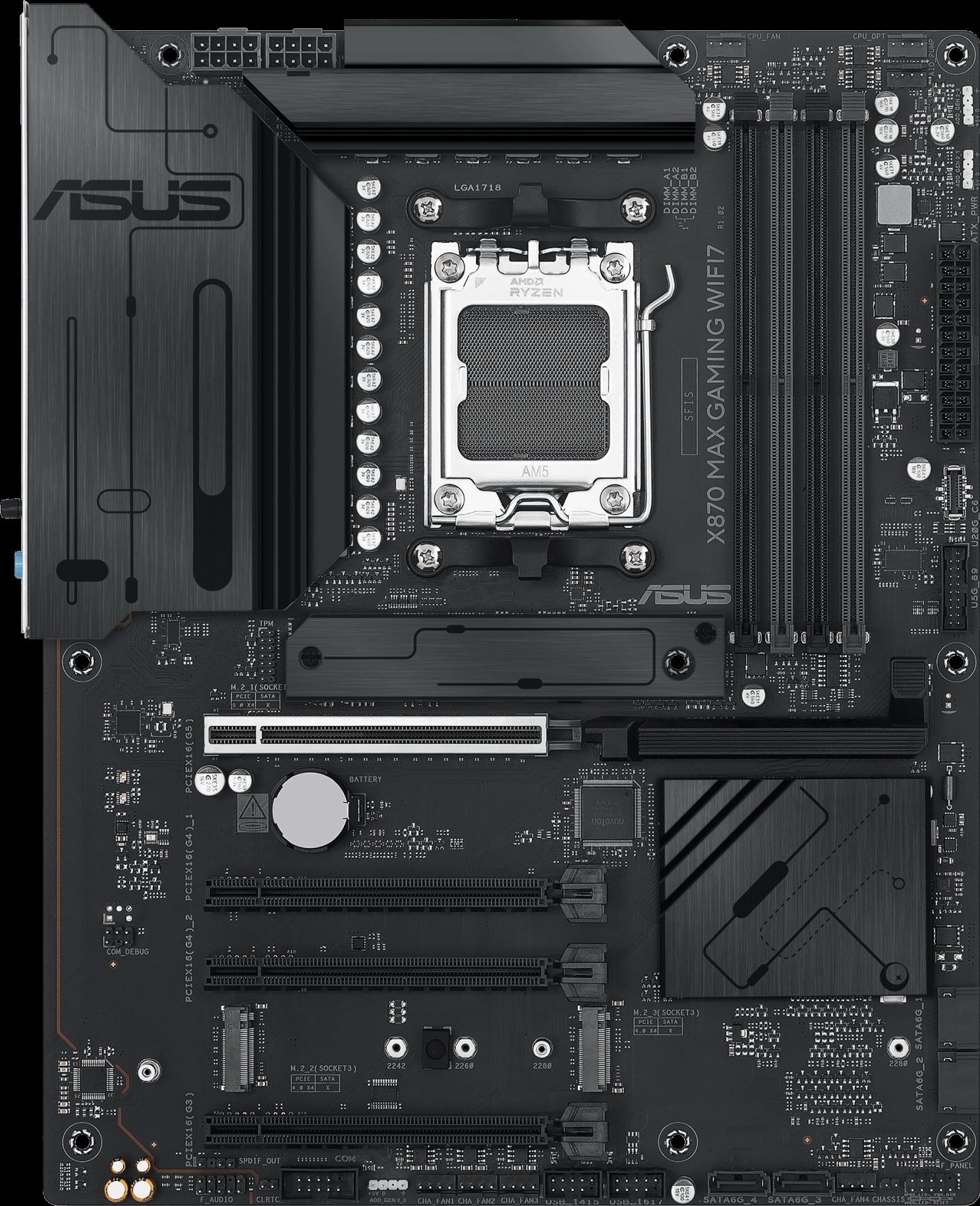 ASUS MB Sc AM5 X870 MAX GAMING WIFI7, AMD X870, 4xDDR5, 2xUSB4, 1xHDMI, WiFi