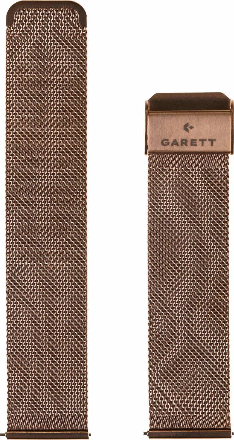 Garett univerzální řemínek 18 mm, zlatorůžový kovový, typ Mesh rose gold