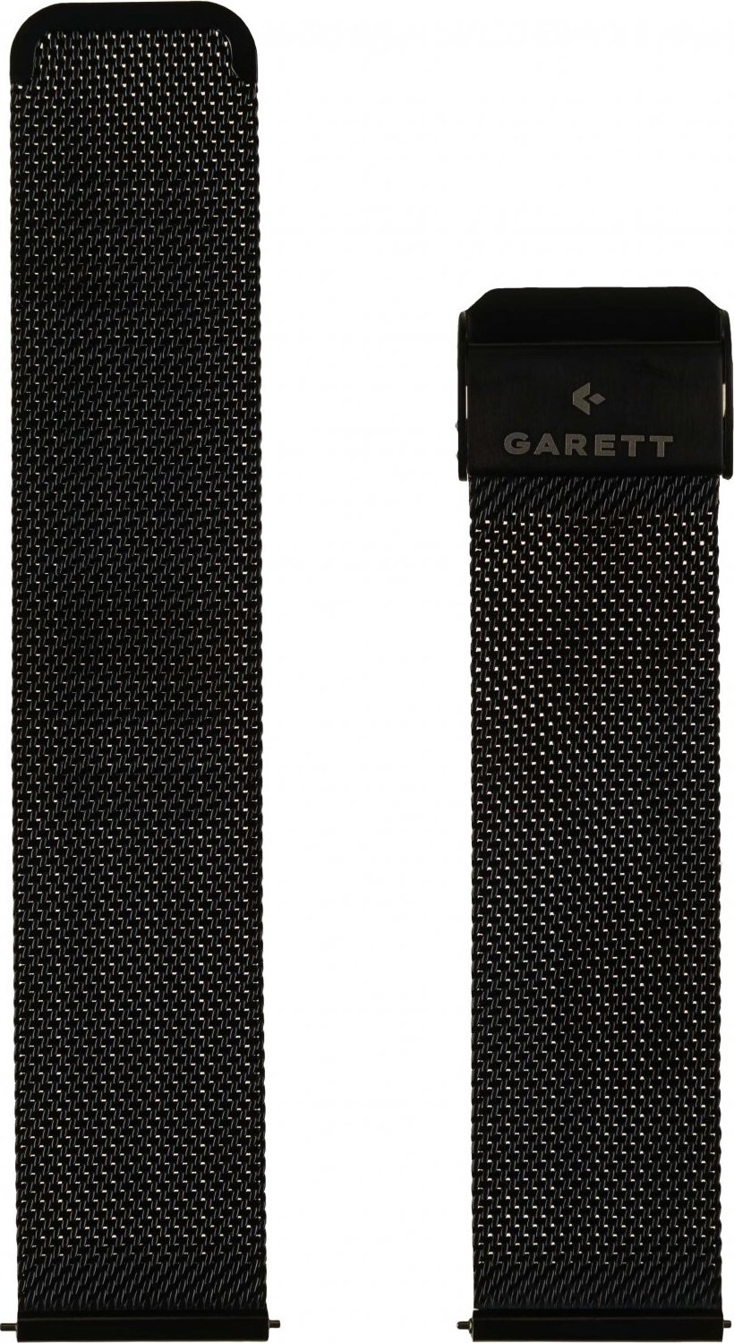 Garett univerzální řemínek 22 mm, černý kovový, typ Mesh