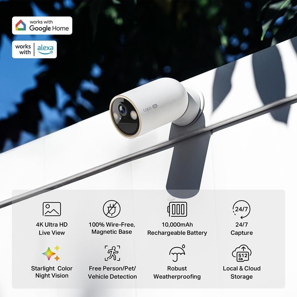 TP-Link Tapo C460 venkovní kamera (8MP, 4K, 2160p, IR 15m, WiFi, micro SD card, IP66)