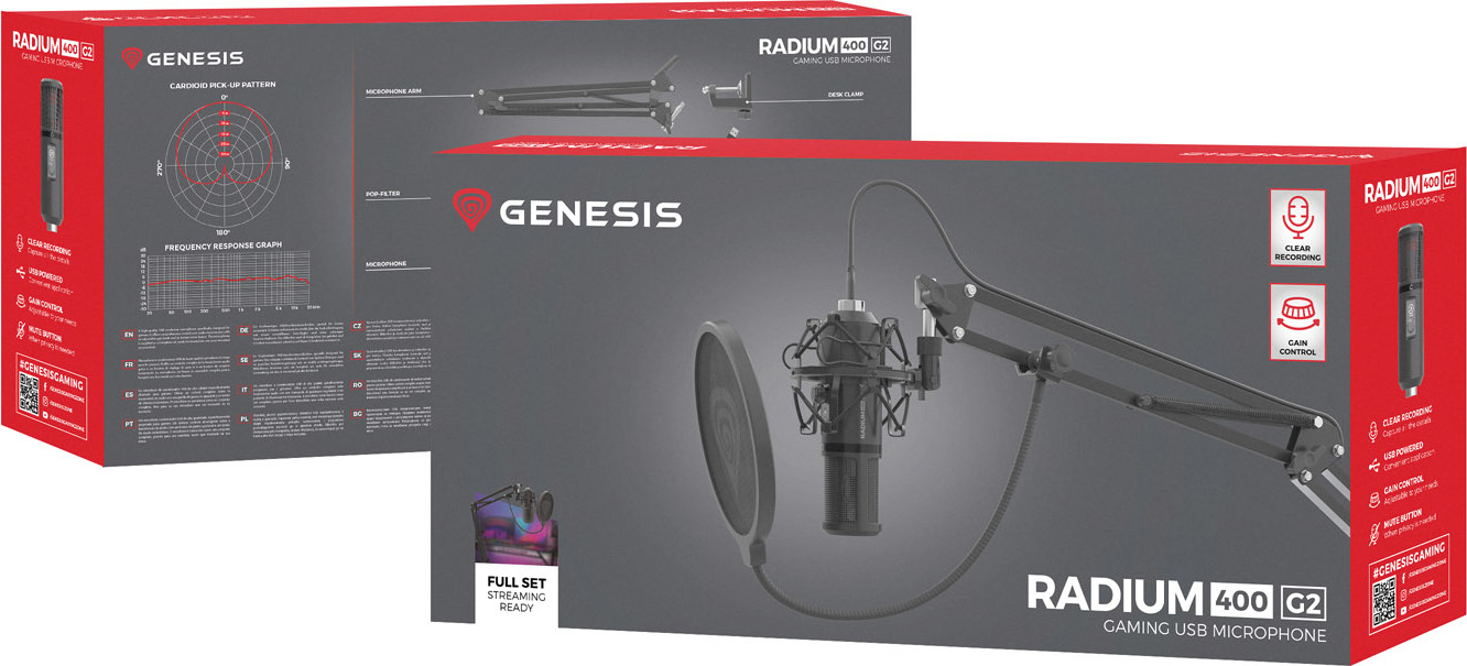 Streamovací mikrofon Genesis RADIUM 400 G2, USB