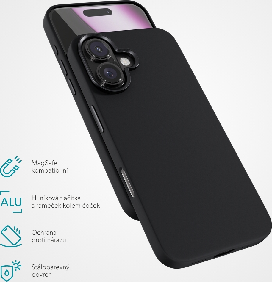 Epico Mag+ Silicone Pro kryt iPhone 16 Plus - černý