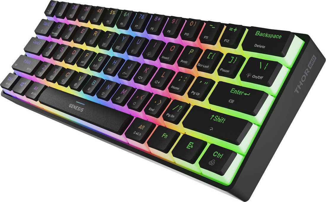 Genesis herní klávesnice THOR 660 G2/Gateron Brown/USB+BT/US layout/Bílá