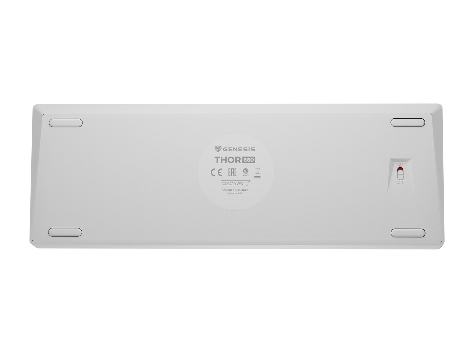 Genesis herní klávesnice THOR 660 G2/Gateron Brown/USB+BT/US layout/Bílá