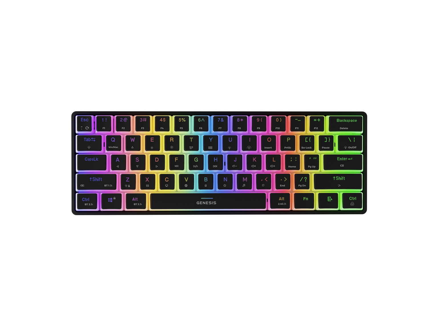 Genesis herní klávesnice THOR 660 G2/Gateron Brown/USB+BT/US layout/Bílá