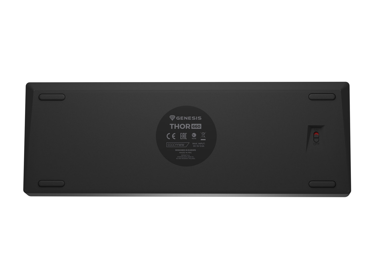 Genesis herní klávesnice THOR 660 G2/Gateron Brown/USB+BT/US layout/Bílá