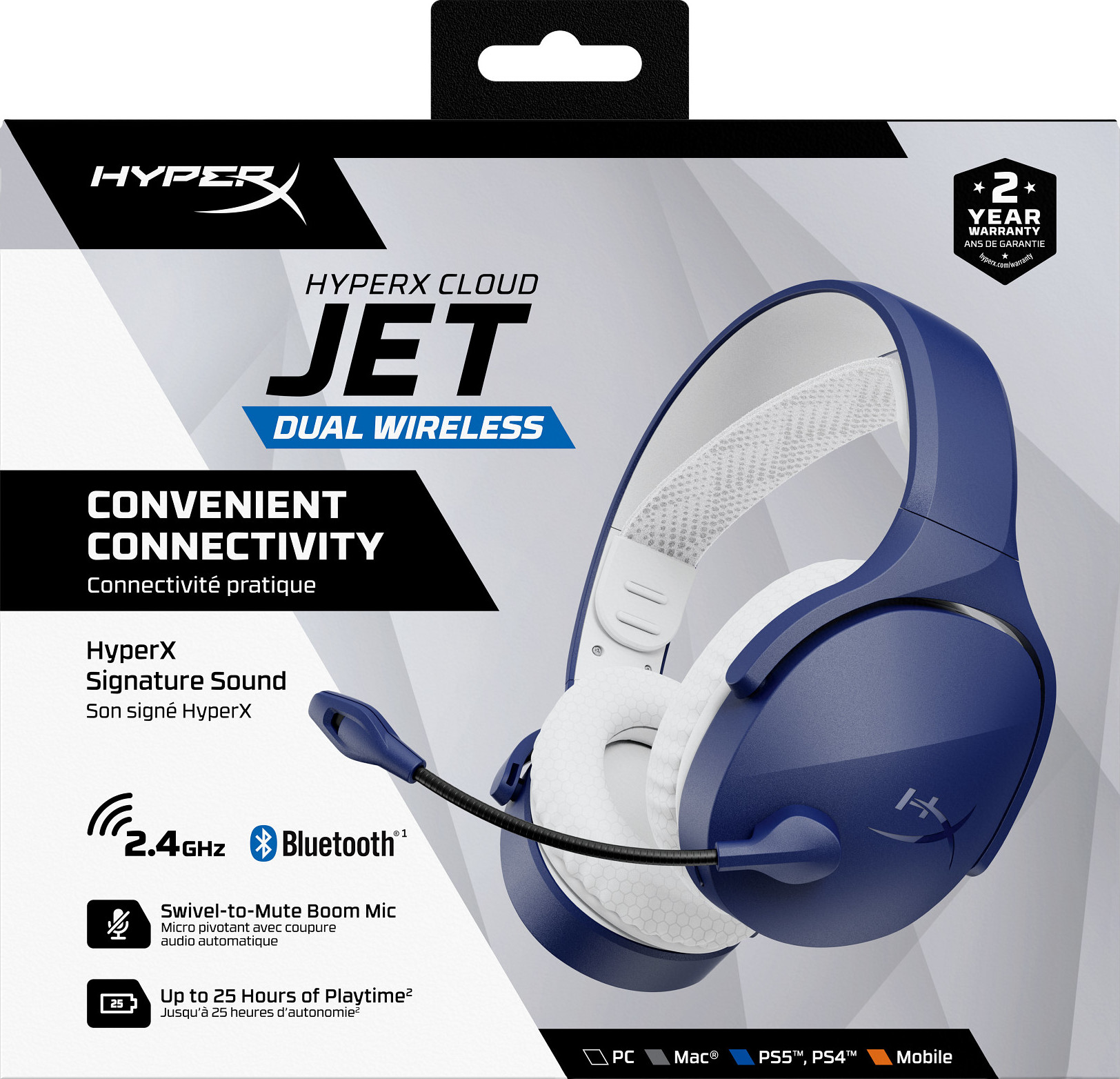 HP Inc. HyperX Cloud Jet Dual Wireless Gaming Headset, modrá