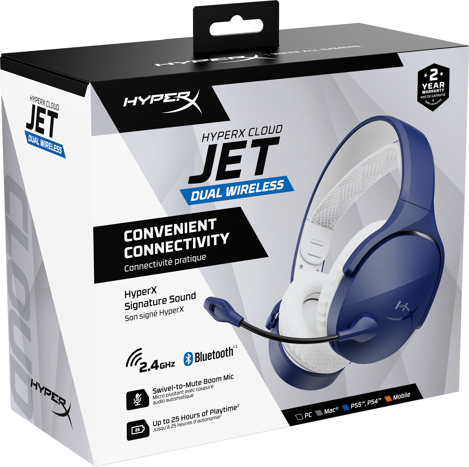 HP Inc. HyperX Cloud Jet Dual Wireless Gaming Headset, modrá