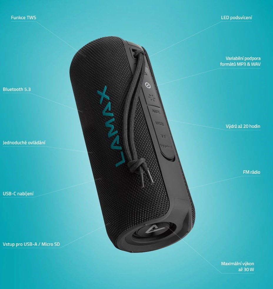 LAMAX LightNote1 - přenosný reproduktor