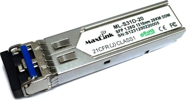 MaxLink 1.25G SFP optický modul, SM, 1310nm, 20km, 2x LC konektor, DDM
