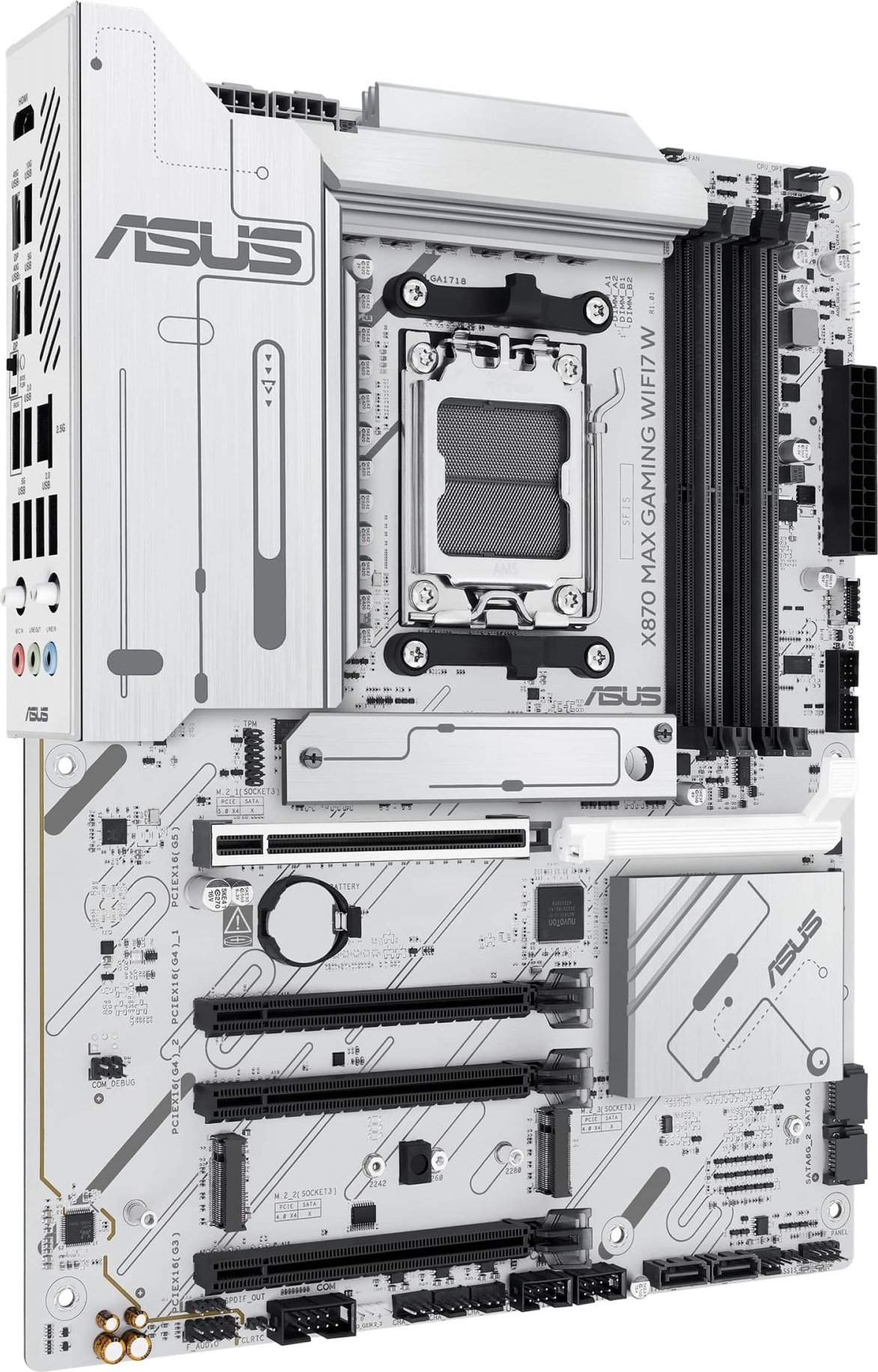 ASUS MB Sc AM5 X870 MAX GAMING WIFI7 W, AMD X870, 4xDDR5, 2xUSB4, 1xHDMI, WiFi