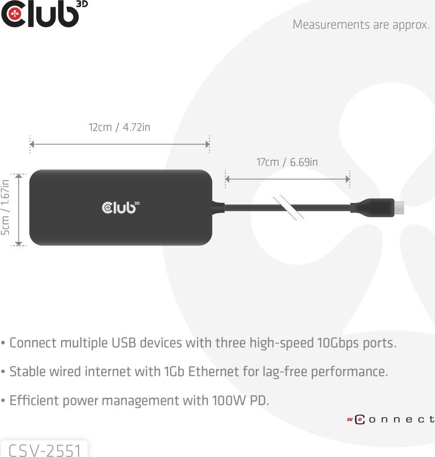 Club 3D Club3D Dokovací stanice USB-C 8v1, 1xHDMI, 1xDP, 1xUSB-C, 2xUSB, 1xRJ45, černá