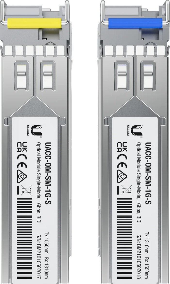 Ubiquiti UACC-OM-SM-1G-S-20 - 1G SFP, SM Module, BiDi, Simplex LC UPC, 20-Pack