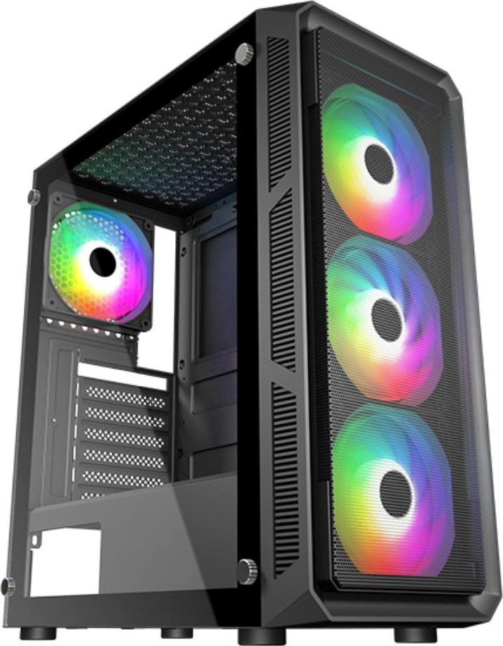 VEIN X VeinX case HERMES MESH Mid Tower, ATX, 1xUSB 3.0, 2xUSB 2.0, 4x ARGB Fan, ARGB Controller, černá