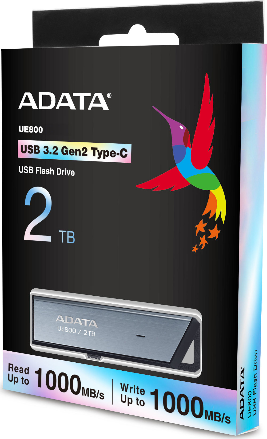 A-Data ADATA Flash Disk 2TB UE800, USB-C 3.2, R:1000/W:1000MB/s, stříbrná