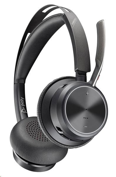 HP Inc. Poly Voyager Focus 2 MS Teams s nabíjecím stojánkem, USB-A/C adaptér, stereo