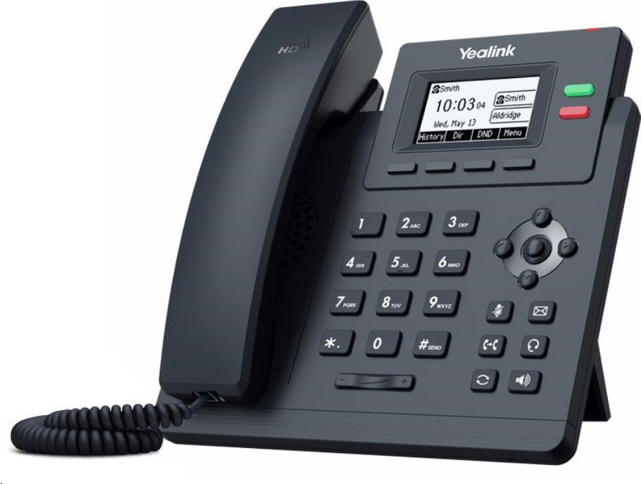 IP telefón Yealink SIP-T31P, 2,3" grafika 132x64, 2x RJ45 10/100, PoE, 2x SIP, s adaptérom