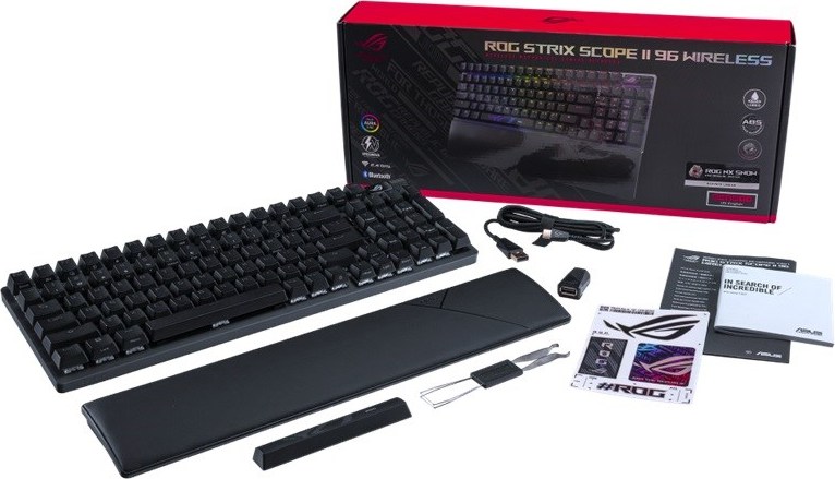 ASUS klávesnice ROG Strix Scope II 96 Wireless (ROG NX Snow) - CZ/SK