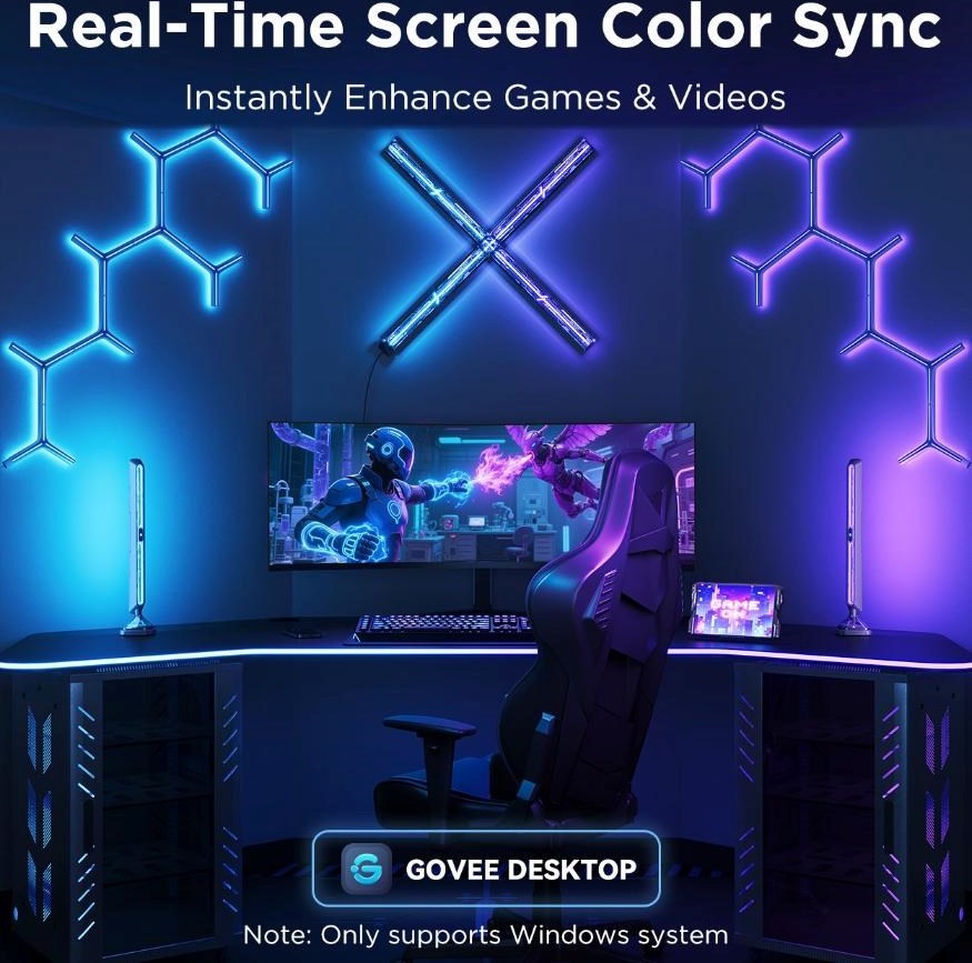 Govee Smart RGBIC Gaming Pro světelné panely Matter