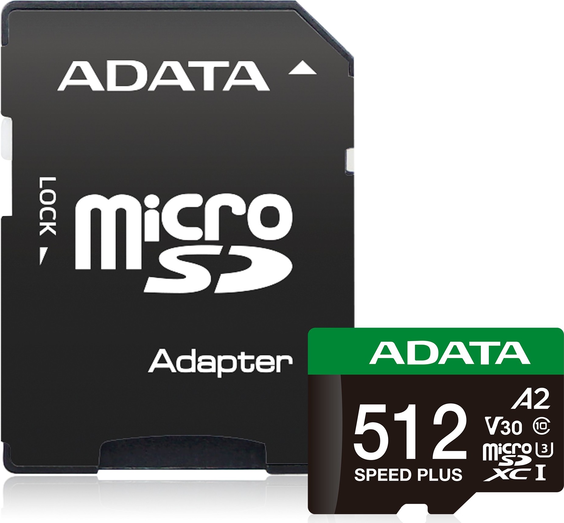 A-Data ADATA MicroSDXC karta 512GB Speed Plus, U3, C10, A2, V30 (R:180/W:160 MB/s) + SD adaptér