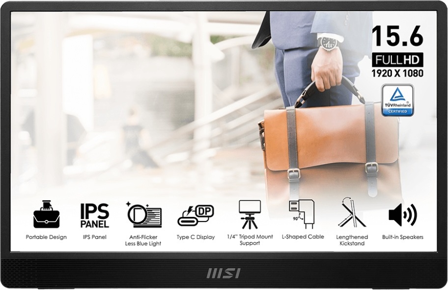MSI LCD PRO MP161 E2U, 15.6", IPS, FHD, 60Hz, 4ms, Black