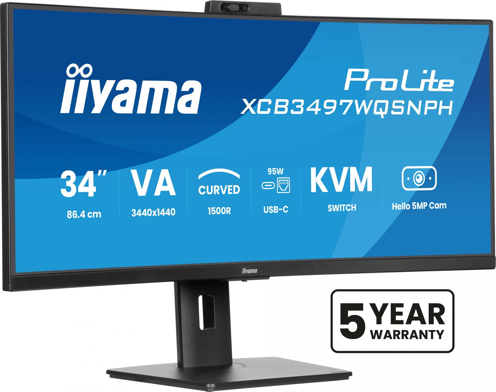 iiyama ProLite/XCB3497WQSNPH-B1/34"/VA/wQHD/120Hz/0,4ms/Black/3R