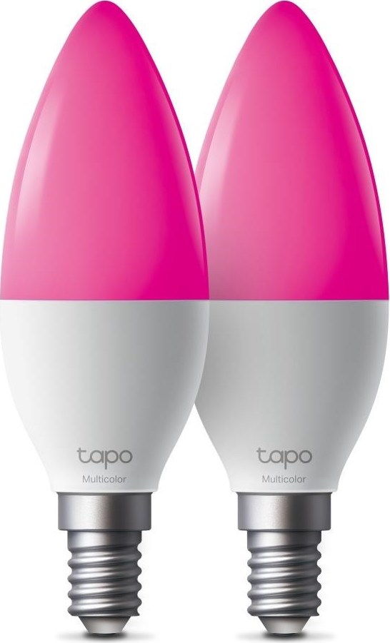 TP-Link Tapo L430C(2-pack) chytrá WiFi stmívatelná LED žárovka (barevná,2500K-6500K,470lm,2,4GHz,E14)