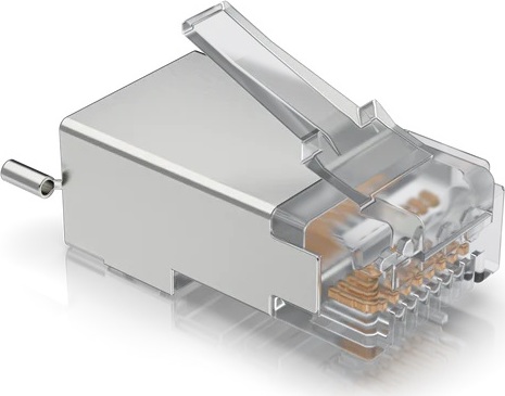Ubiquiti UISP-Connector-SHD - STP RJ45 konektor, Cat5, 8p8c, drát, pozlacený, AWG24 (100ks)