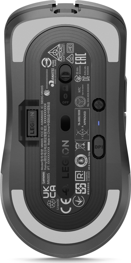 Lenovo Legion M600s/Herní/Optická/Pro praváky/19 000 DPI/Drátová+bezdrátová/Šedá