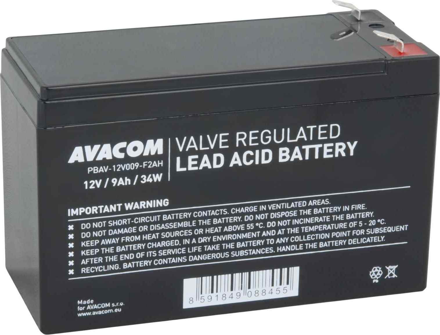 Batéria AVACOM 12V 9Ah F2 HighRate (PBAV-12V009-F2AH)