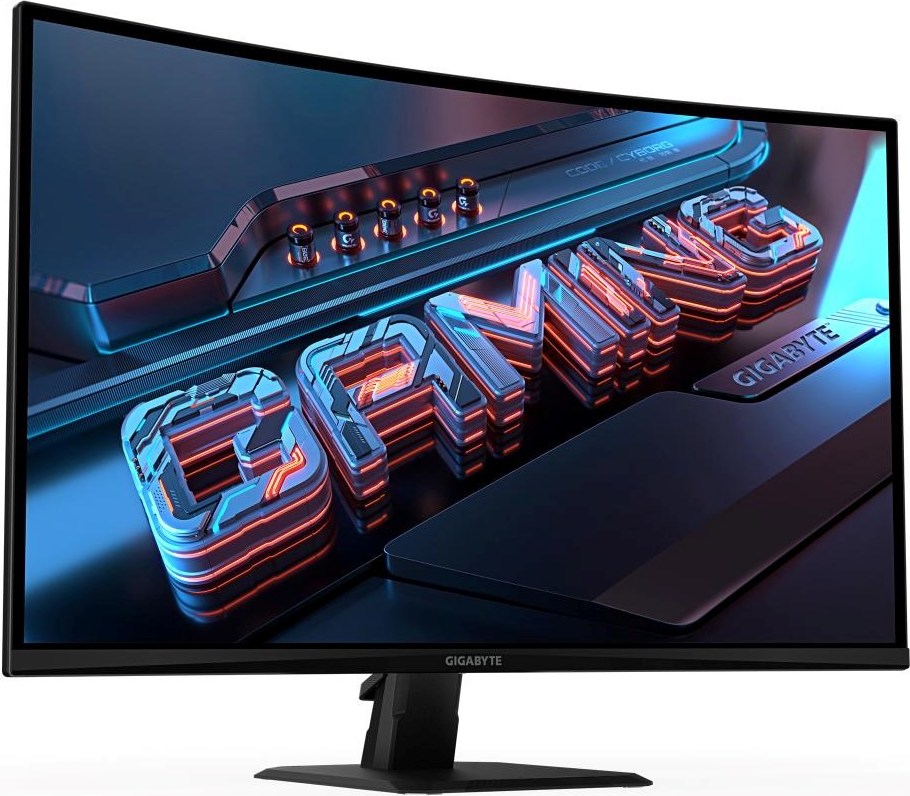 GIGABYTE LCD - 32" Gaming monitor GS32QCA, Prohnutý VA 1500R, 2560x1440 QHD, 180Hz, 3500:1, 250cd/m2, 1ms, 2xHDMI, 1xDP