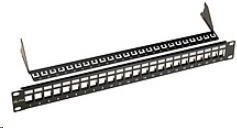 Solarix Univerzální modulární neosazený patch panel 24 portů černý 1U SX24M-0-STP-BK-UNI