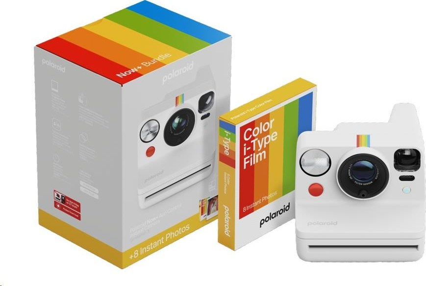 Polaroid Now+ Gen 3 White Bundle with Color Film (8 photos)