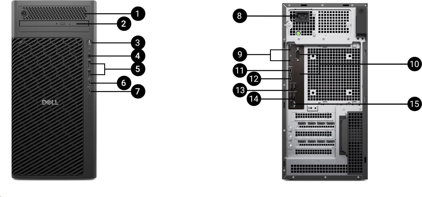 DELL PC Pro Max Tower T2 FCT2250/1500W/TPM/U7-265K/32GB/1TSSD/Integrated/vPro/Kb/Mouse/W11 Pro/3Y PS NBD