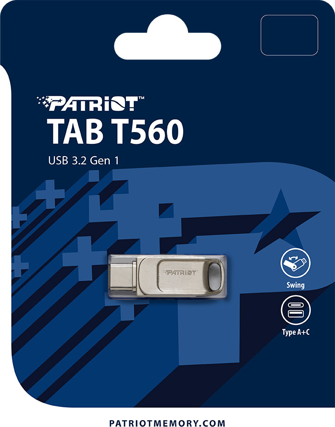 Patriot TAB T560/256GB/USB 3.2/USB-A + USB-C/Stříbrná