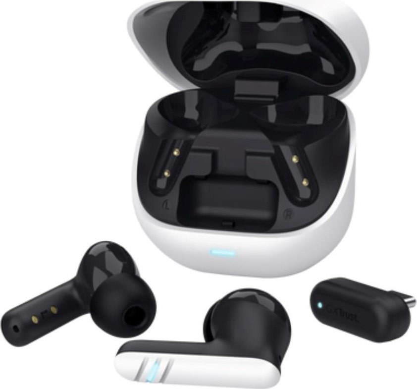 TRUST sluchátka GXT 409 Oxxie, špunty, Bluetooth, RF 2.4GHz, USB-C Přijímač, bílá