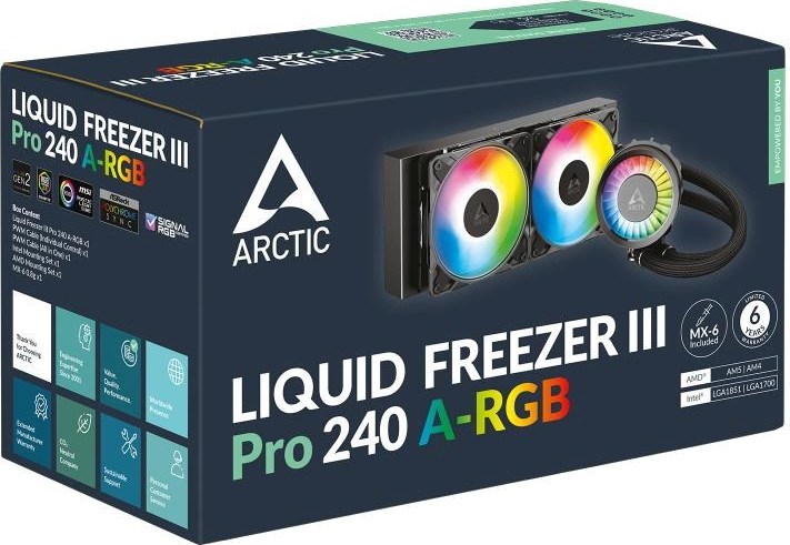 Arctic Cooling ARCTIC Vodní chladič Liquid Freezer III 240 Pro ARGB, 2x120mm, AM5, LGA1851, černá