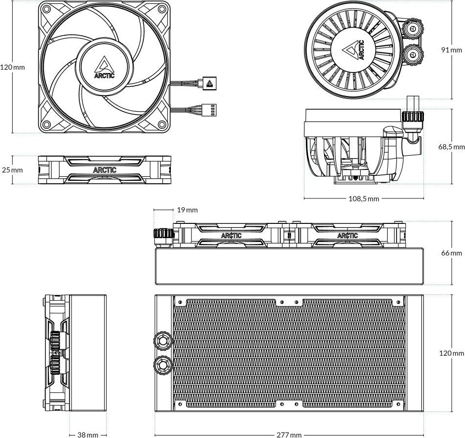 Arctic Cooling ARCTIC Vodní chladič Liquid Freezer III 240 Pro ARGB, 2x120mm, AM5, LGA1851, černá