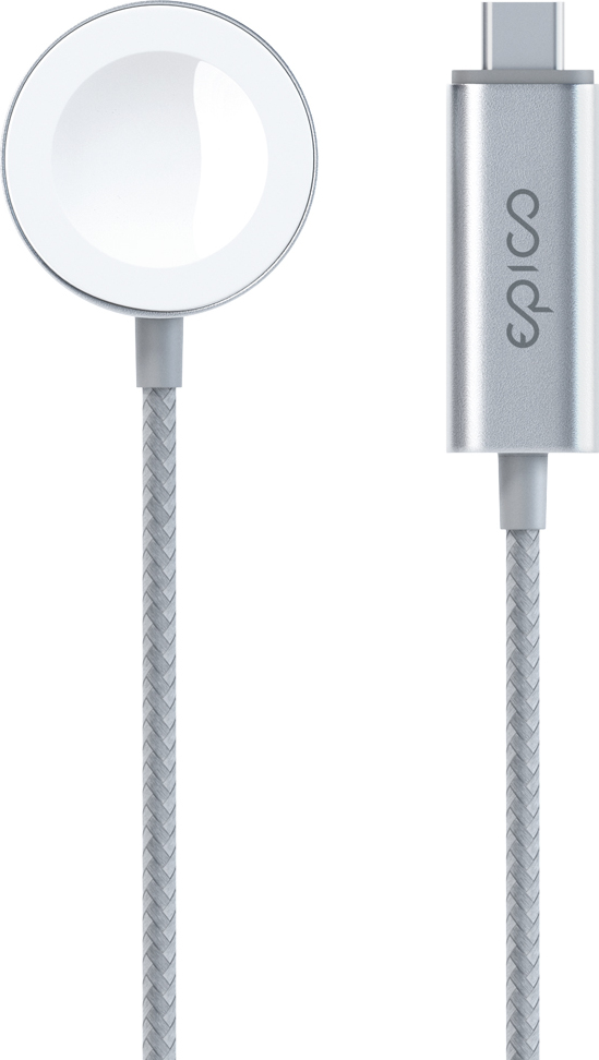 Epico USB-C Charger Apple Watch 1,2m - stříbrná