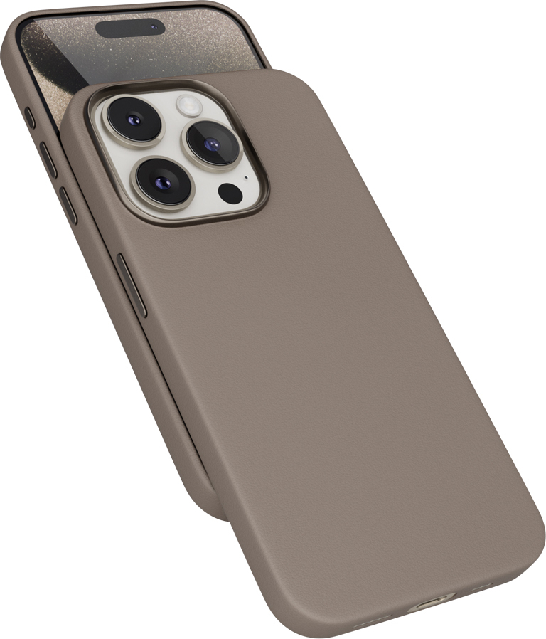 Epico Mag+ kožený kryt iPhone 15 Pro Max - písková