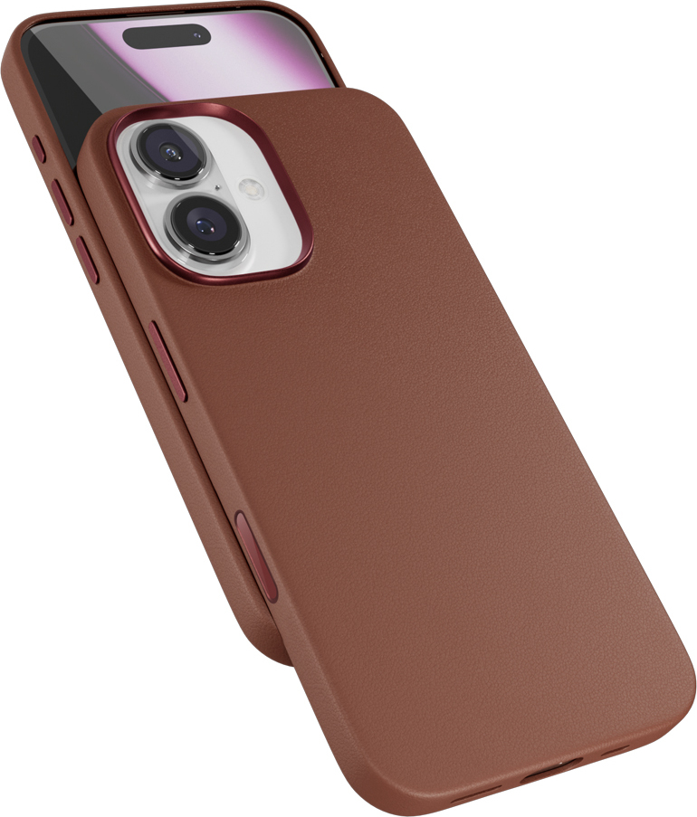 Epico Mag+ kožený kryt iPhone 16 - hnědá