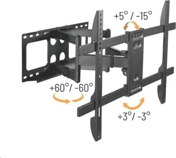 Fellowes Výsuvný držák Brateck LPA69-466 pro TV 37"-80" 60kg polohovatelný nástěnný Heavy Duty
