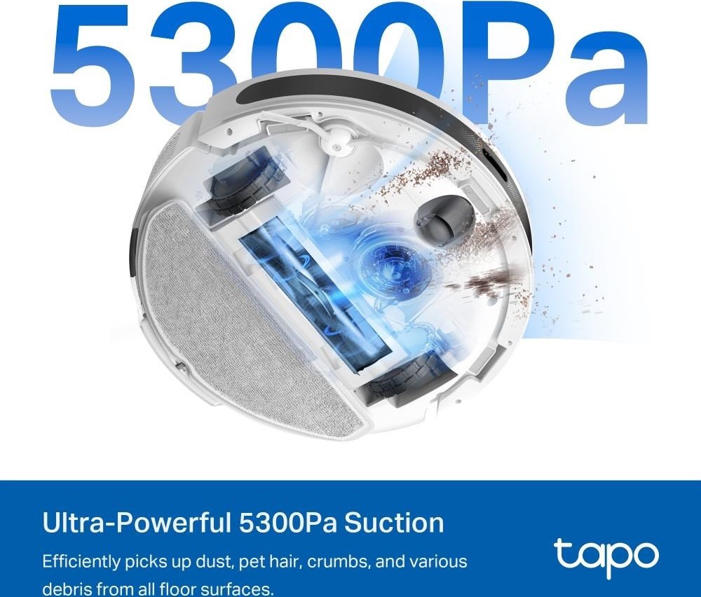TP-Link Tapo RV20 Max robotický vysavač s mopem (LiDAR, 2,4 GHz, BT, bílý)