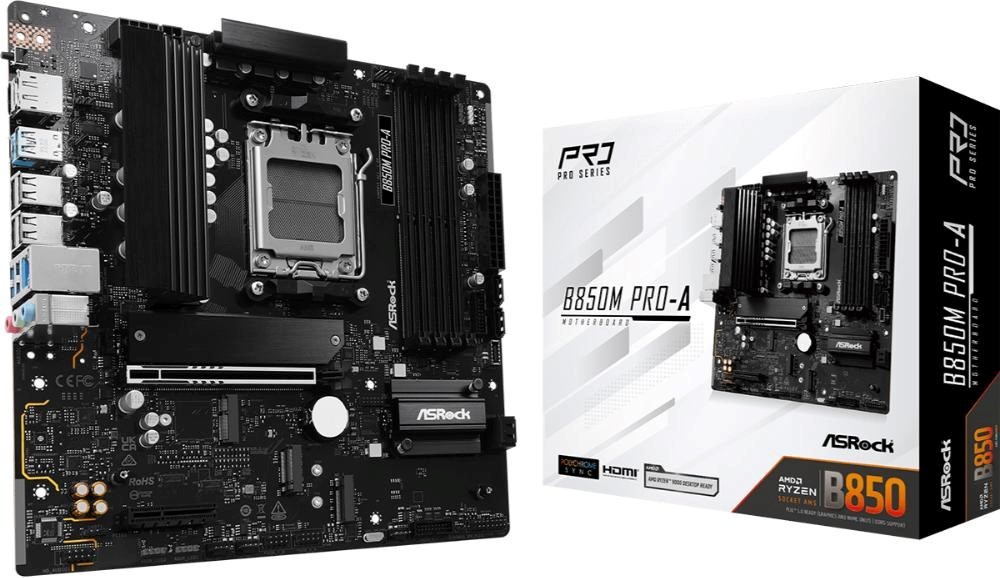 ASRock MB Sc AM5 B850M PRO-A, AMD B850, 4xDDR5, 1xDP, 1xHDMI, mATX