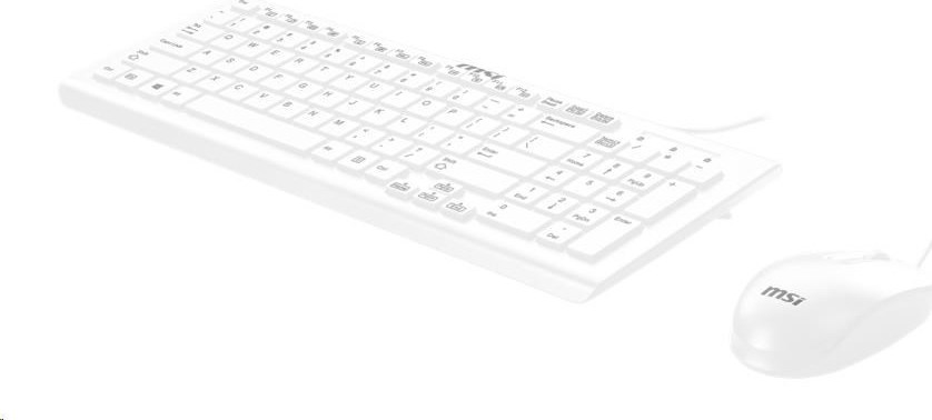 MSI set klávesnice a myši SK9626W, drátová, CZ/SK lokalizace, bílá